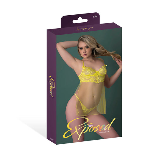 Magic Silk Daffodil Dreams Babydoll & G-Set Yellow S/M