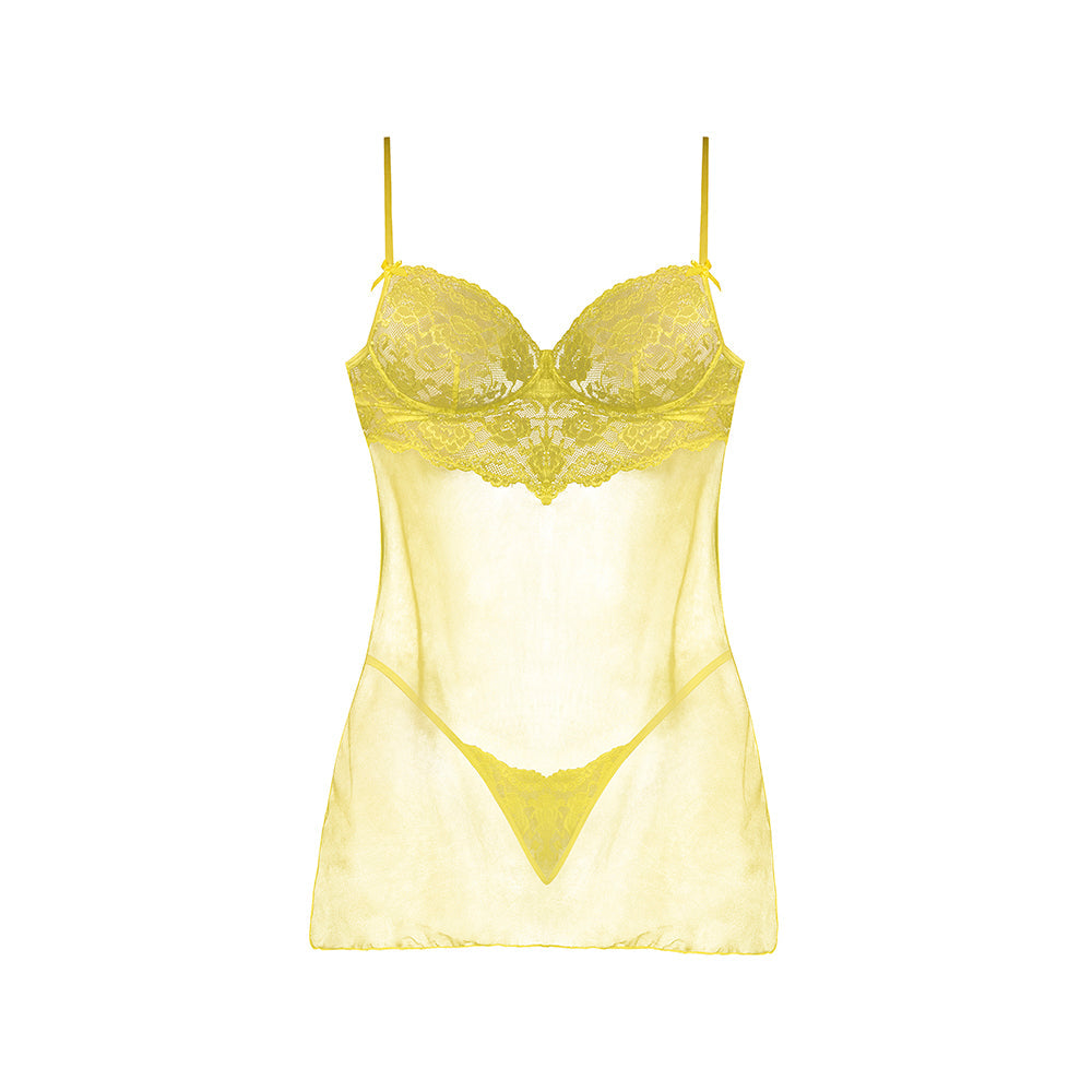 Magic Silk Daffodil Dreams Babydoll & G-Set Yellow S/M