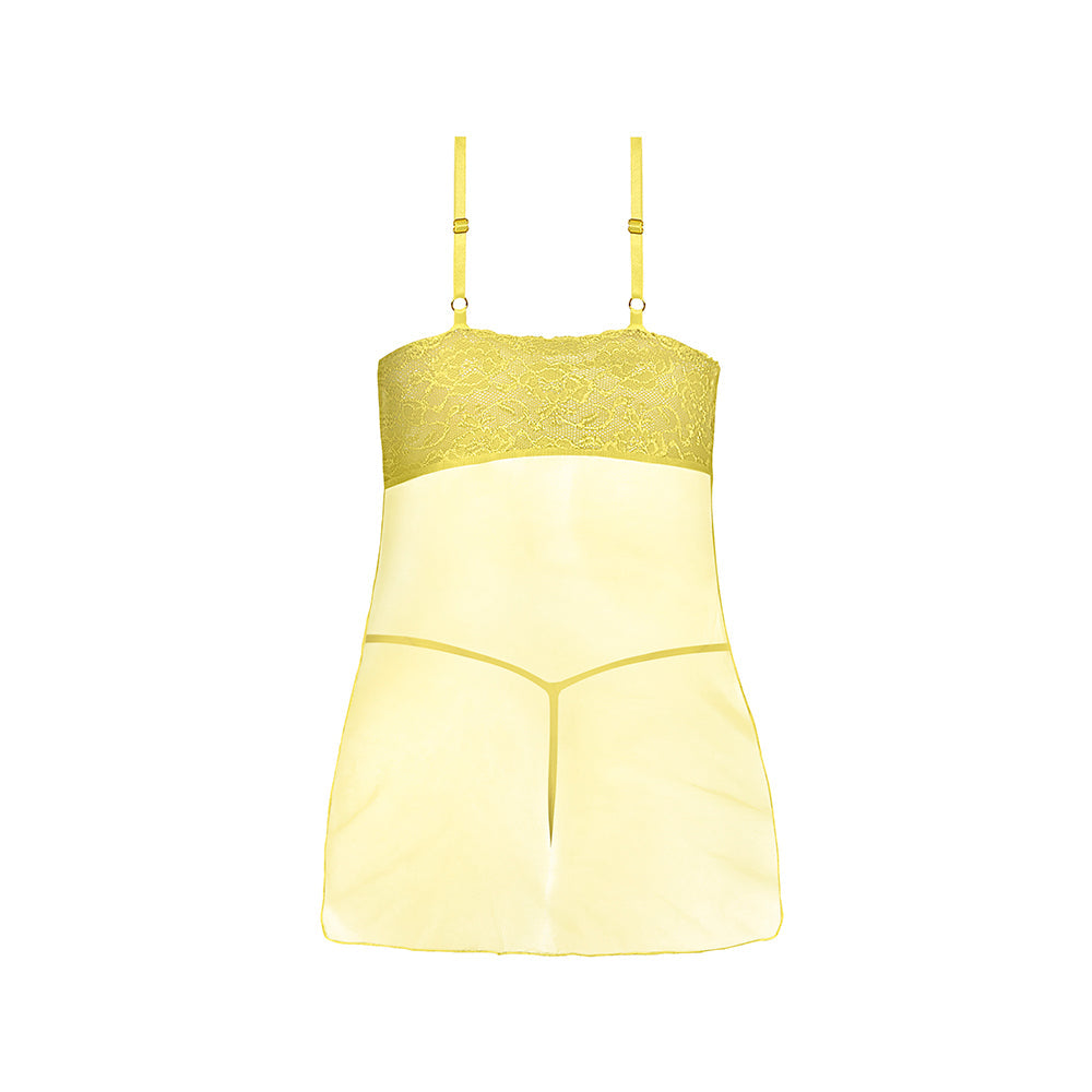 Magic Silk Daffodil Dreams Babydoll & G-Set Yellow Queen Size
