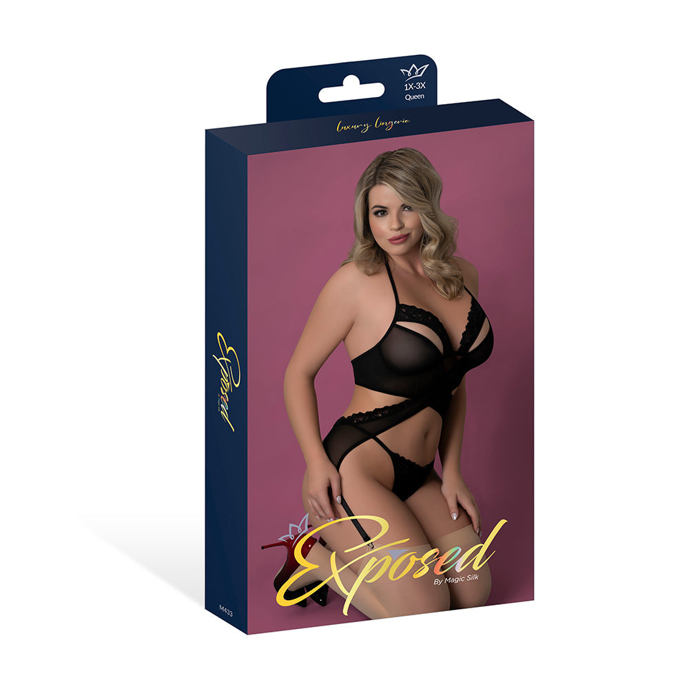 Magic Silk Rush Merry Widow & Panty Set Black Queen Size