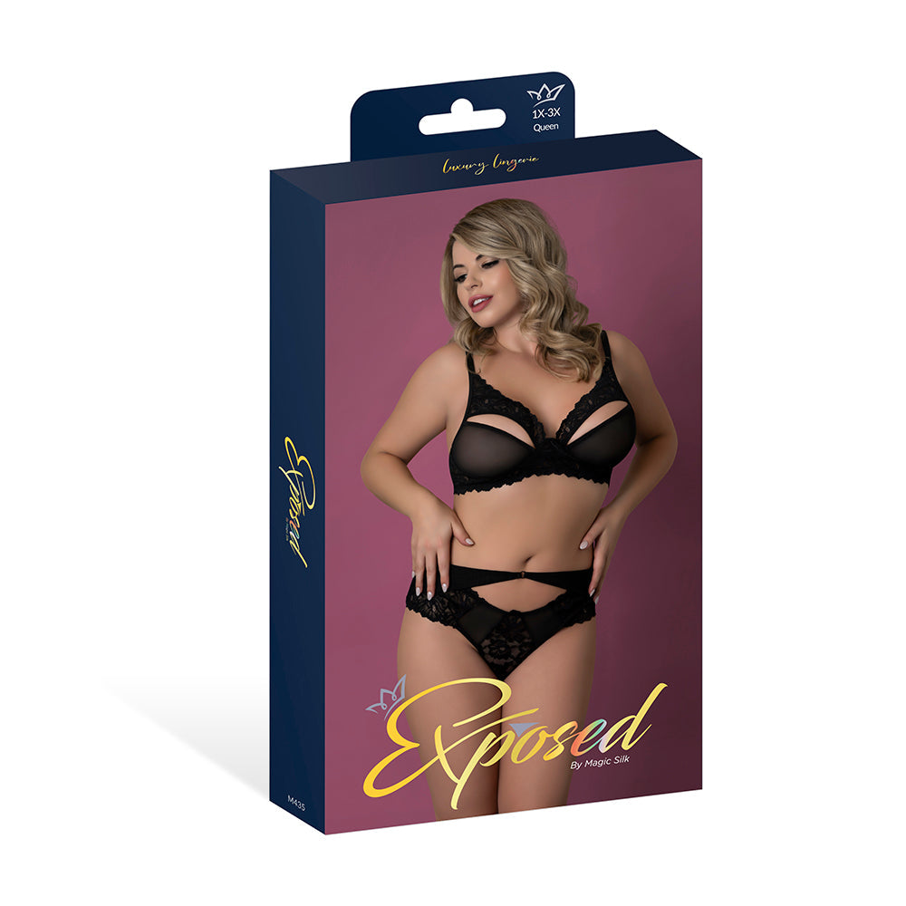 Magic Silk Rush Bra & Panty Set Black Queen Size