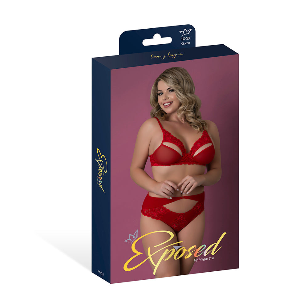 Magic Silk Rush Bra & Panty Set Red Queen Size