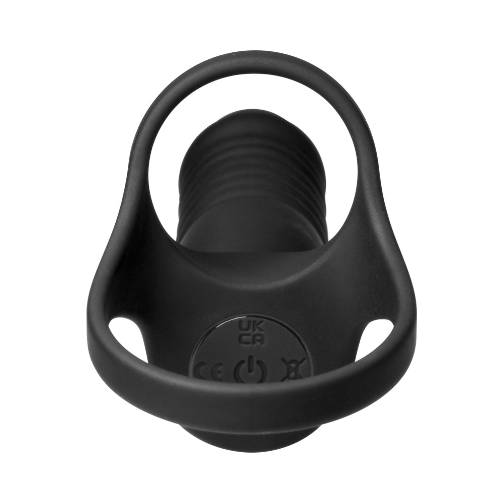 JOCK Enhancers Double Thrust Thrusting & Vibrating Double Penetration C-Ring w/ Remote
