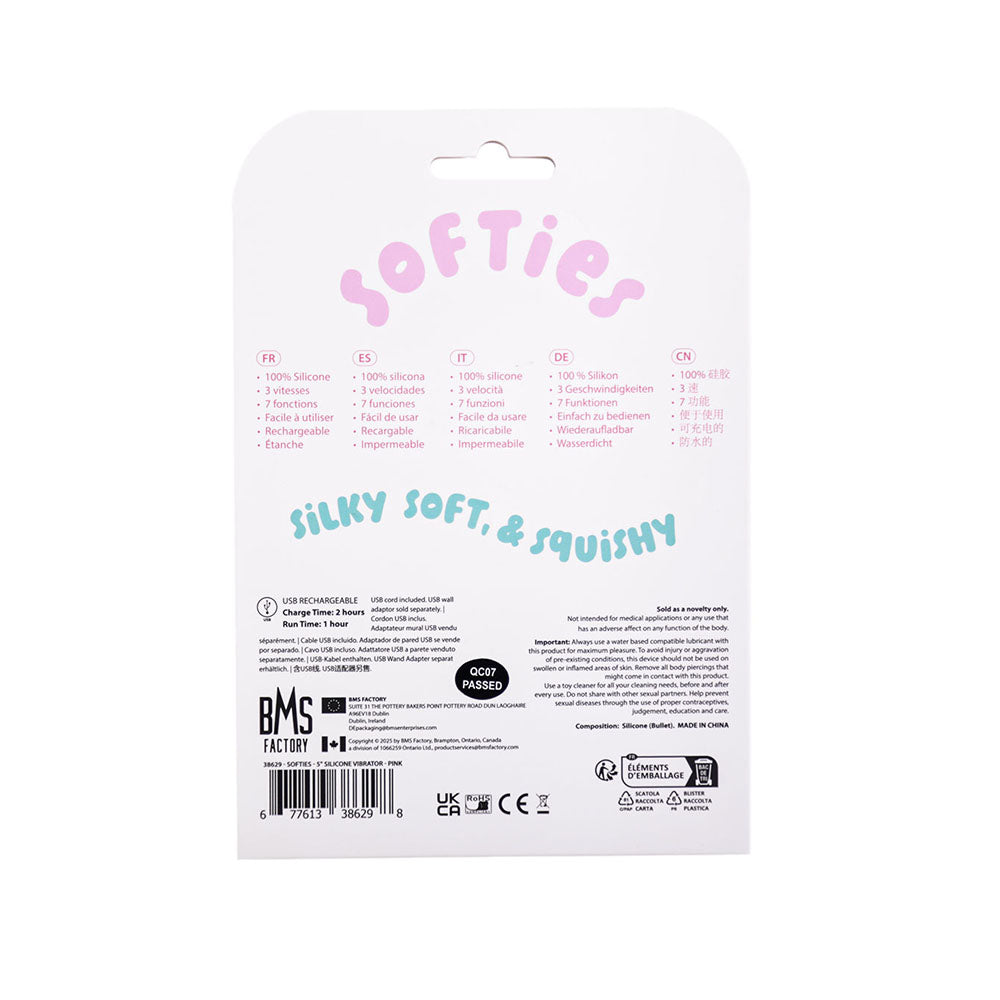 Softies Silicone Vibrator 5 in. Pink