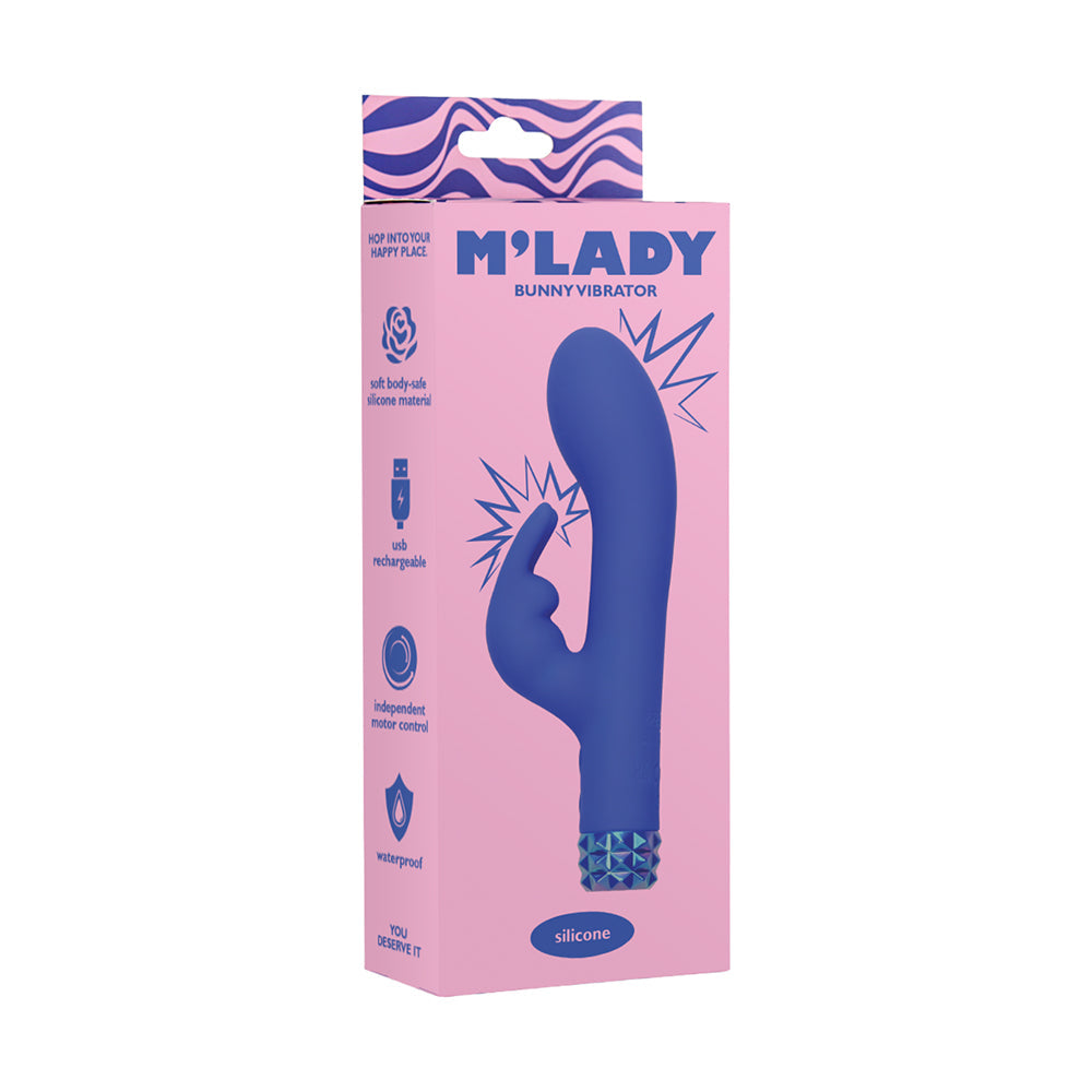 M''Lady Bunny Vibrator 6 in. Blue