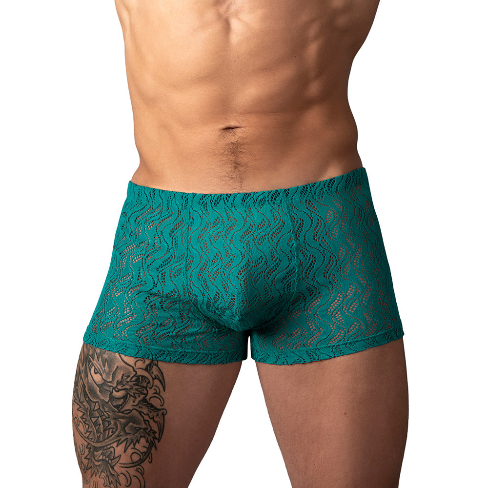 Male Power Ripple Pouch Short Teal M