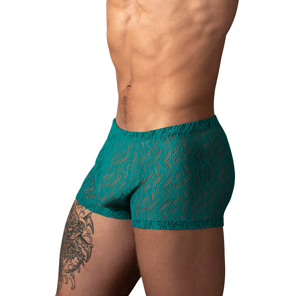 Male Power Ripple Pouch Short Teal XL
