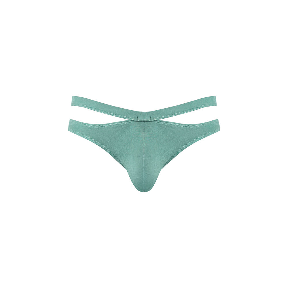Male Power Eco Cozy Cutout Thong Green S/M