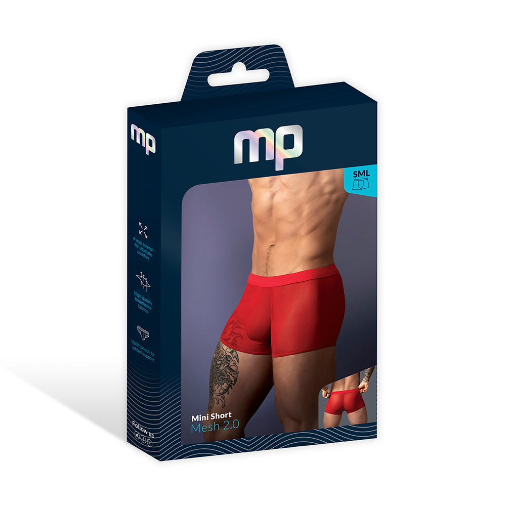 Male Power Mesh 2.0 Mini Short Red L