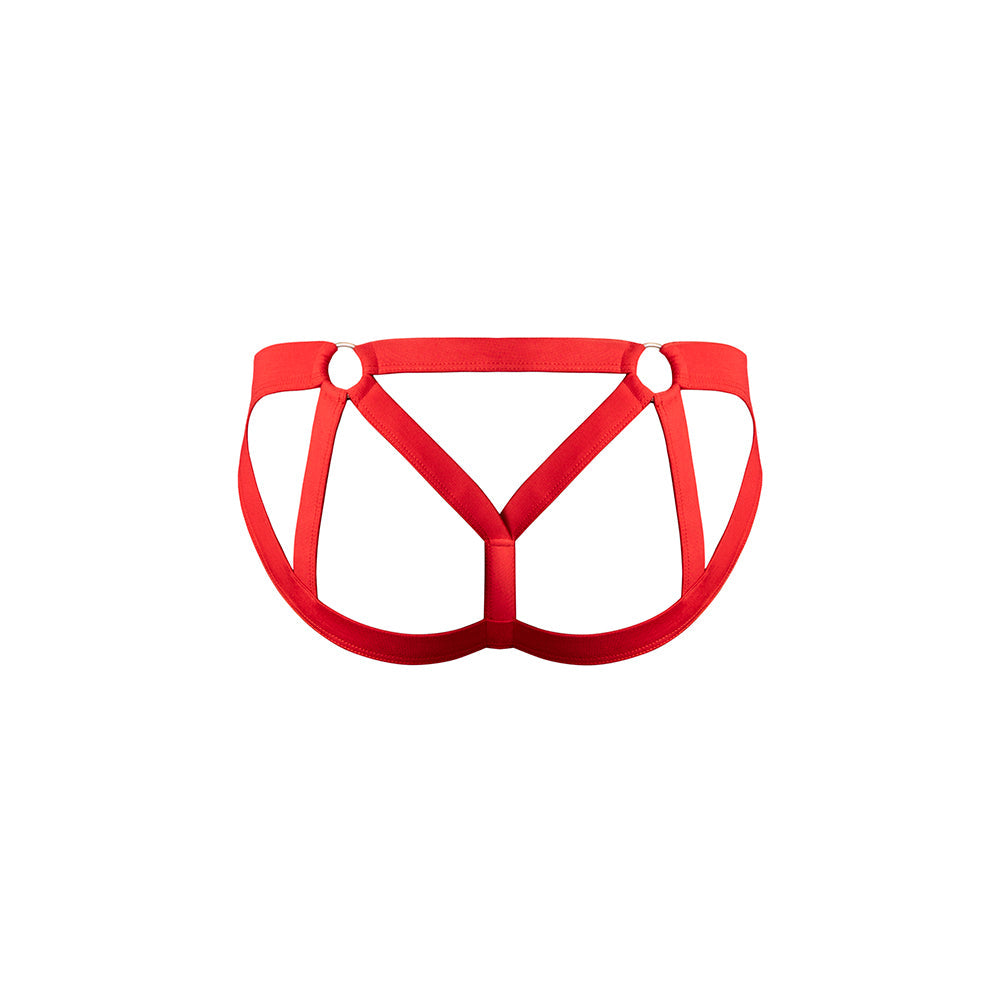 Male Power Mesh 2.0 Strappy Ring Jock Red L/XL