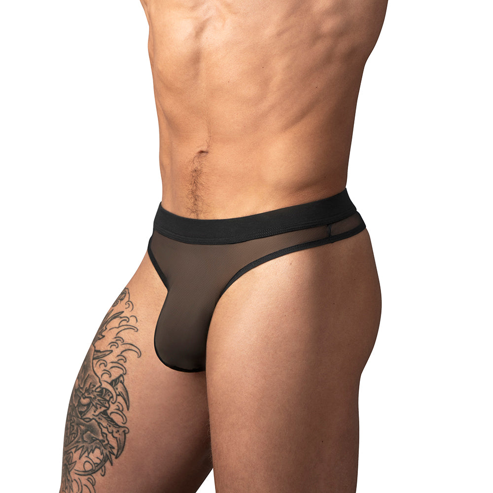 Male Power Mesh 2.0 Bong Thong Black L/XL