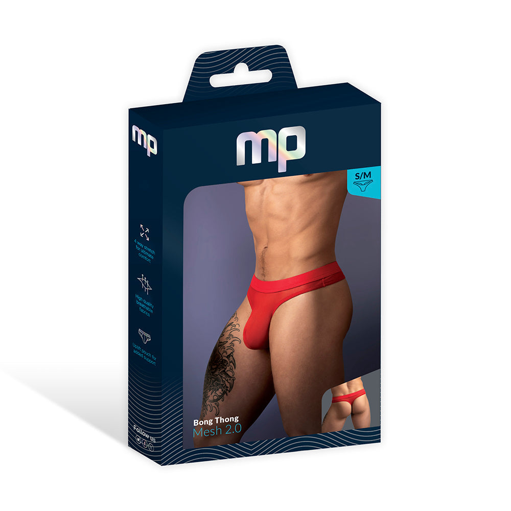 Male Power Mesh 2.0 Bong Thong Red L/XL
