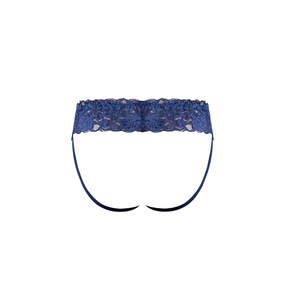 Male Power Sassy Lace Skirt Jock Navy L/XL