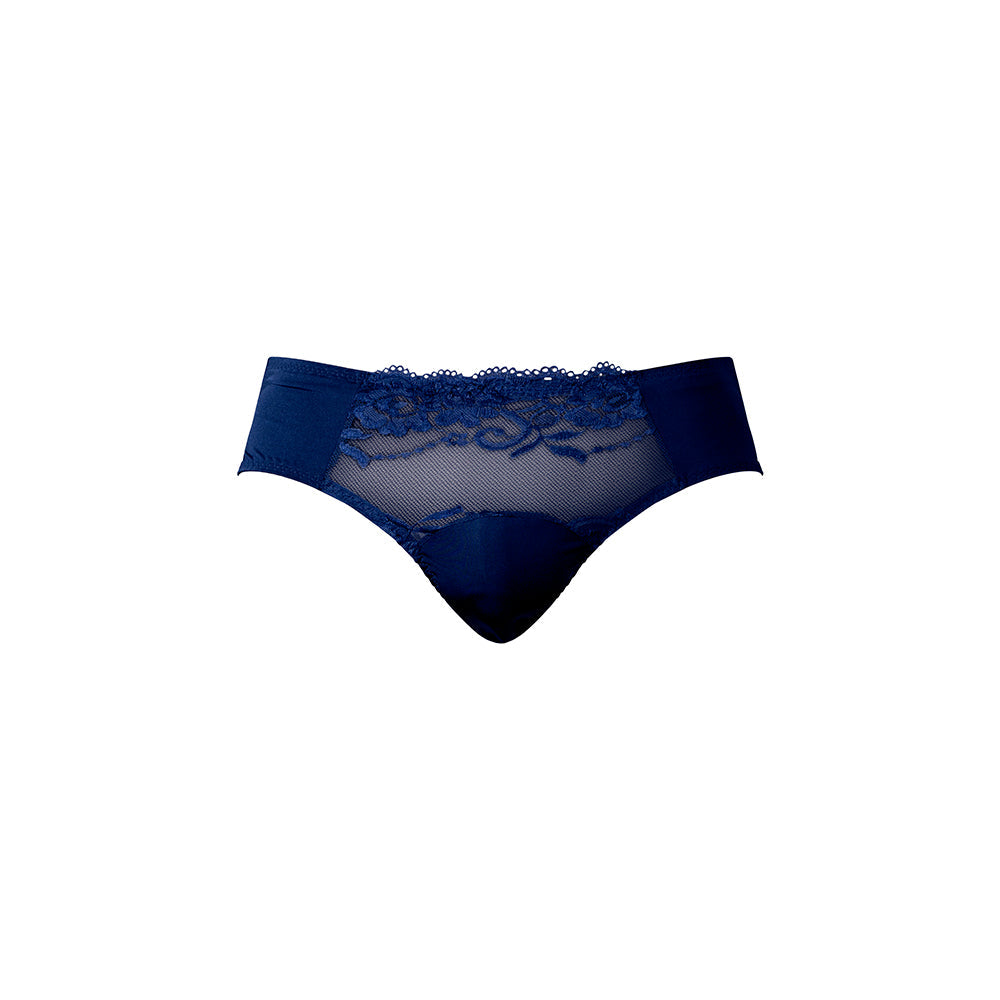Male Power Sassy Lace Bikini Sold Pouch Navy M