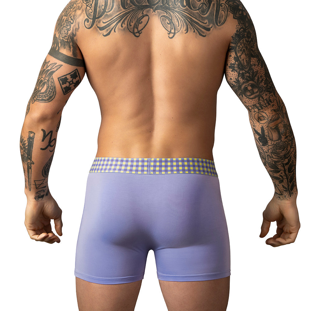 Male Power So Cumfy Gingham Boxer Brief Purple L