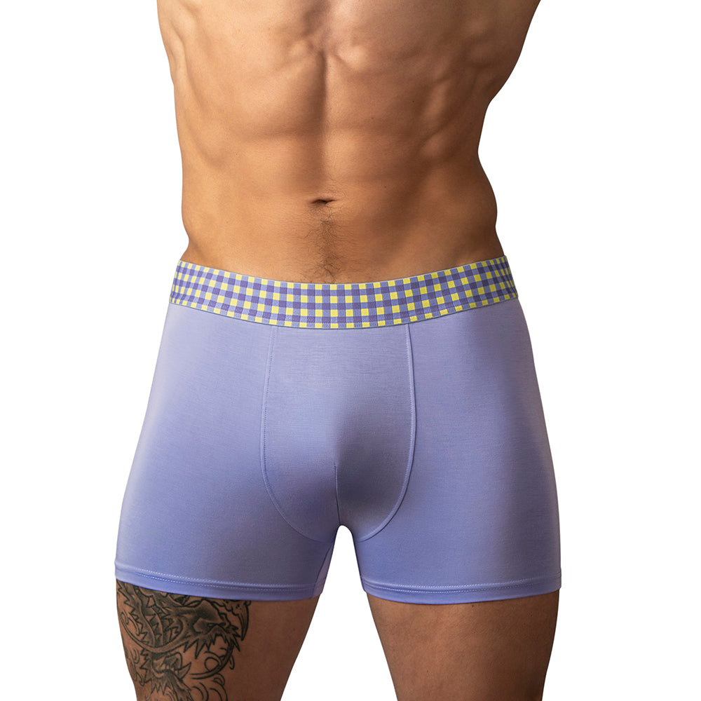 Male Power So Cumfy Gingham Boxer Brief Purple XL