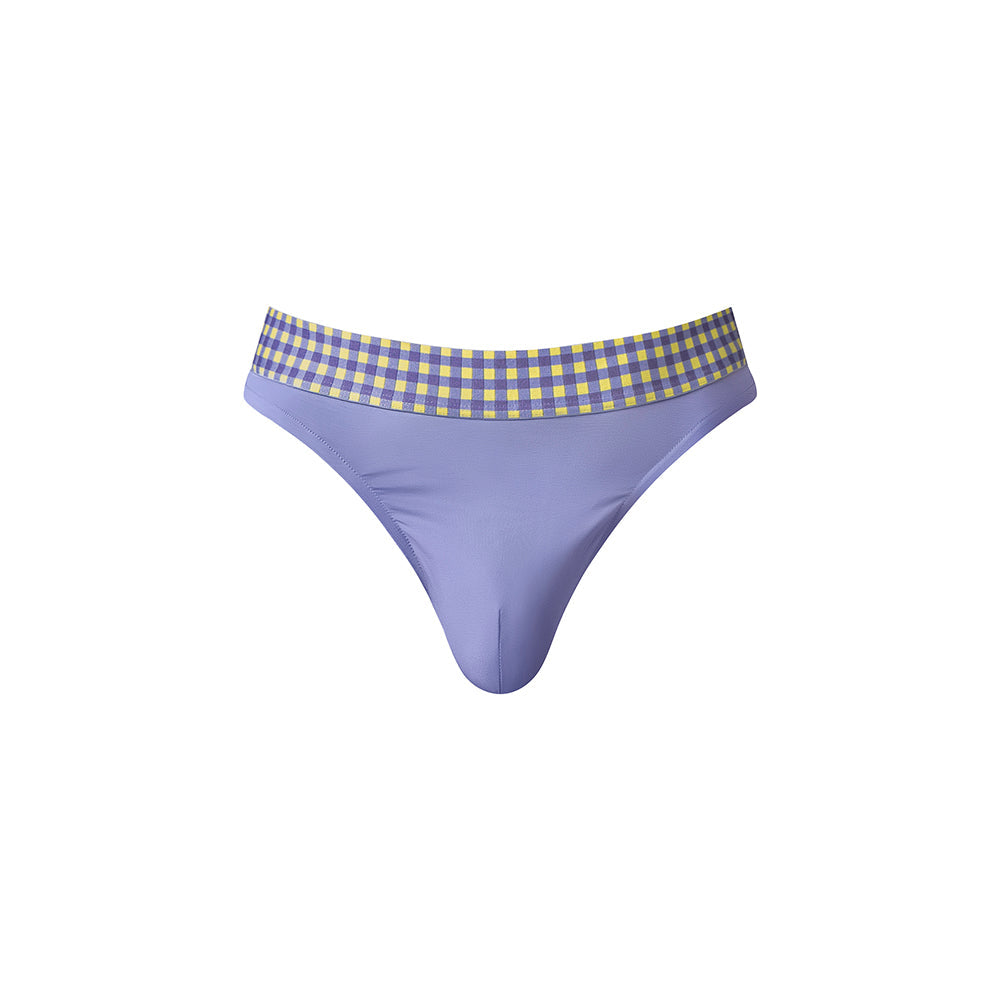 Male Power So Cumfy Gingham Thong Purple S/M