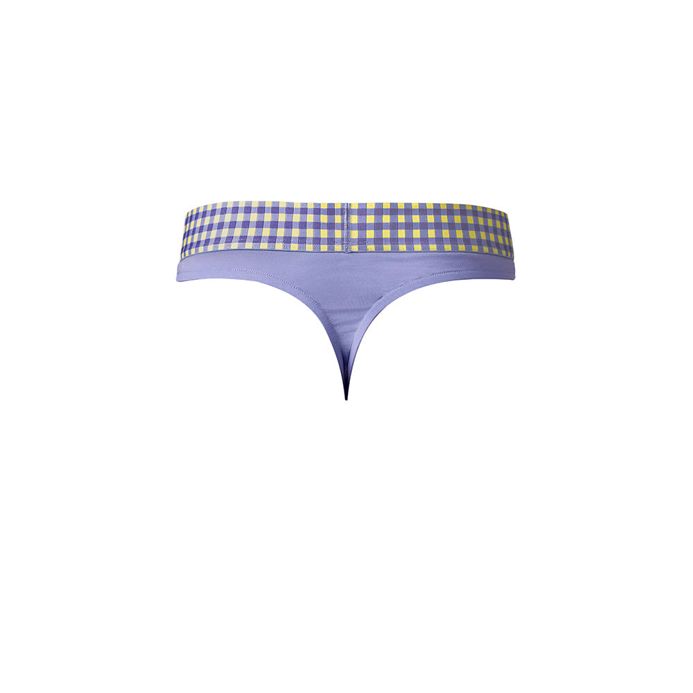 Male Power So Cumfy Gingham Thong Purple S/M