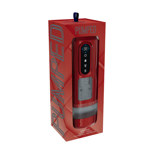 PUMPED Sensurge Automatic Rechargeable Heating Suction Masturbator Red