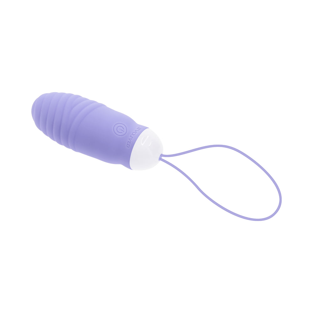 Evolved Energetic Egg Thrusting Vibrating Textured Egg Purple