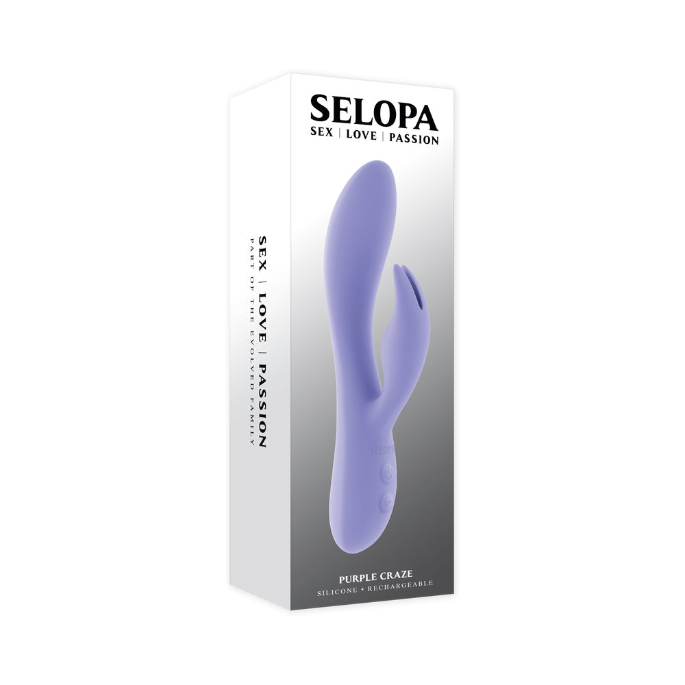 Selopa Purple Craze Dual Vibe With Ear-Shaped Stimulator Purple