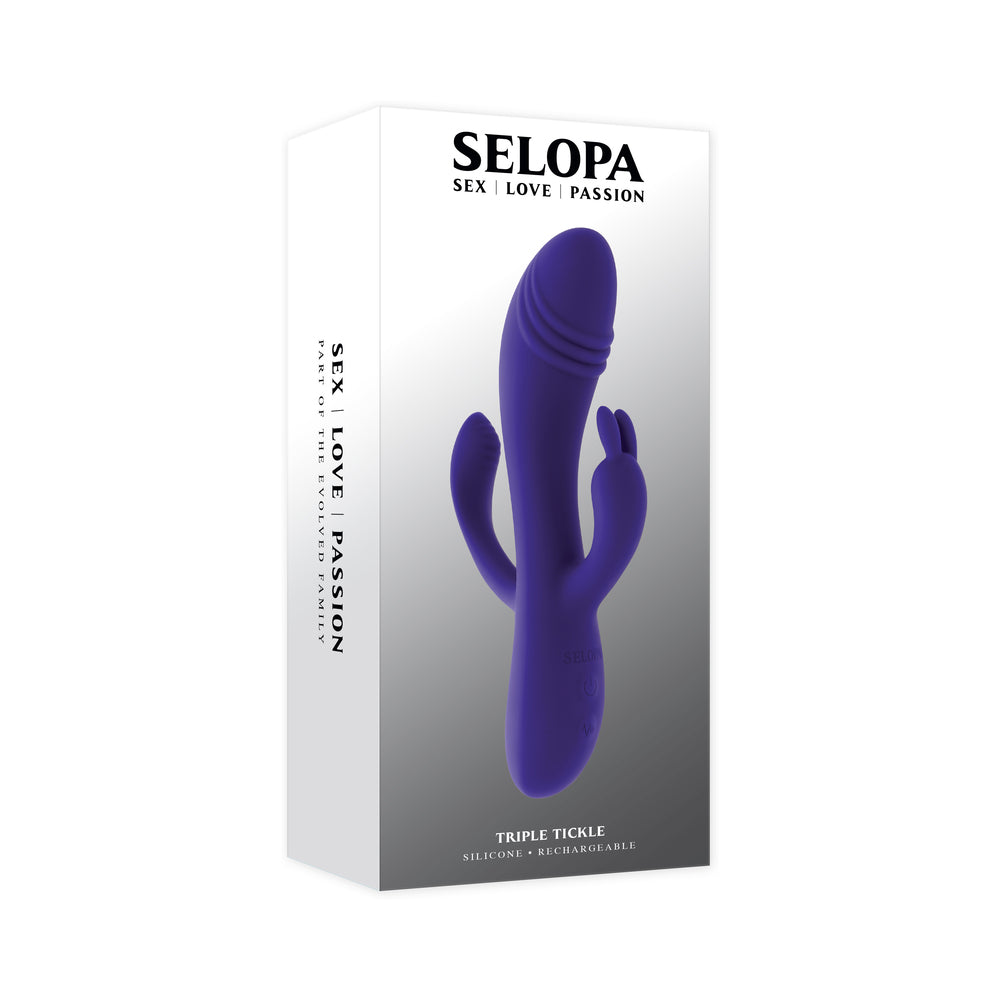 Selopa Triple Tickle 3-Point Stimulation Vibrator Purple