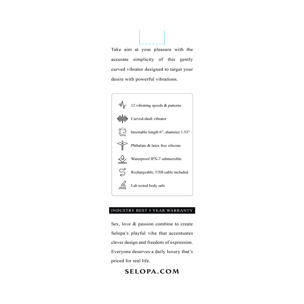Selopa Hit The Mark Curved-Shaft Vibrator Blue