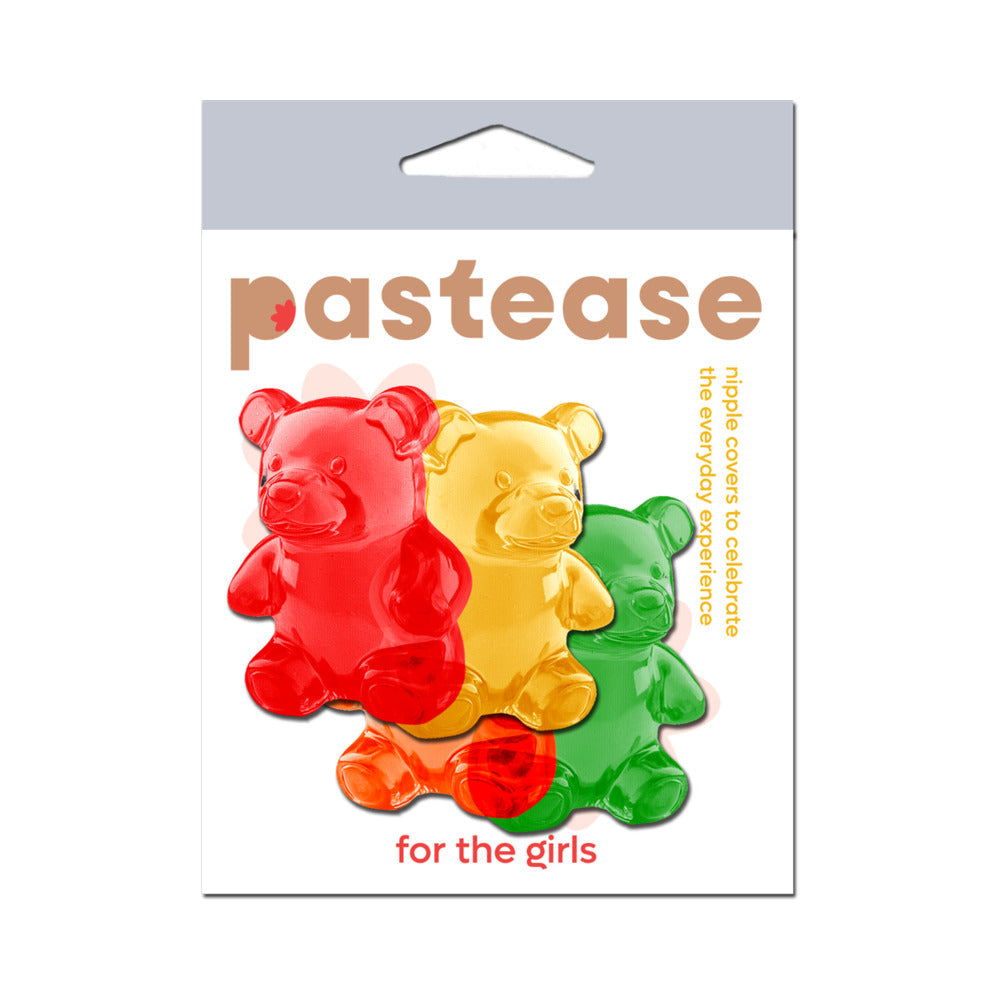 Pastease Gummy Bear Breast Pasties Red/Yellow & Orange/Green