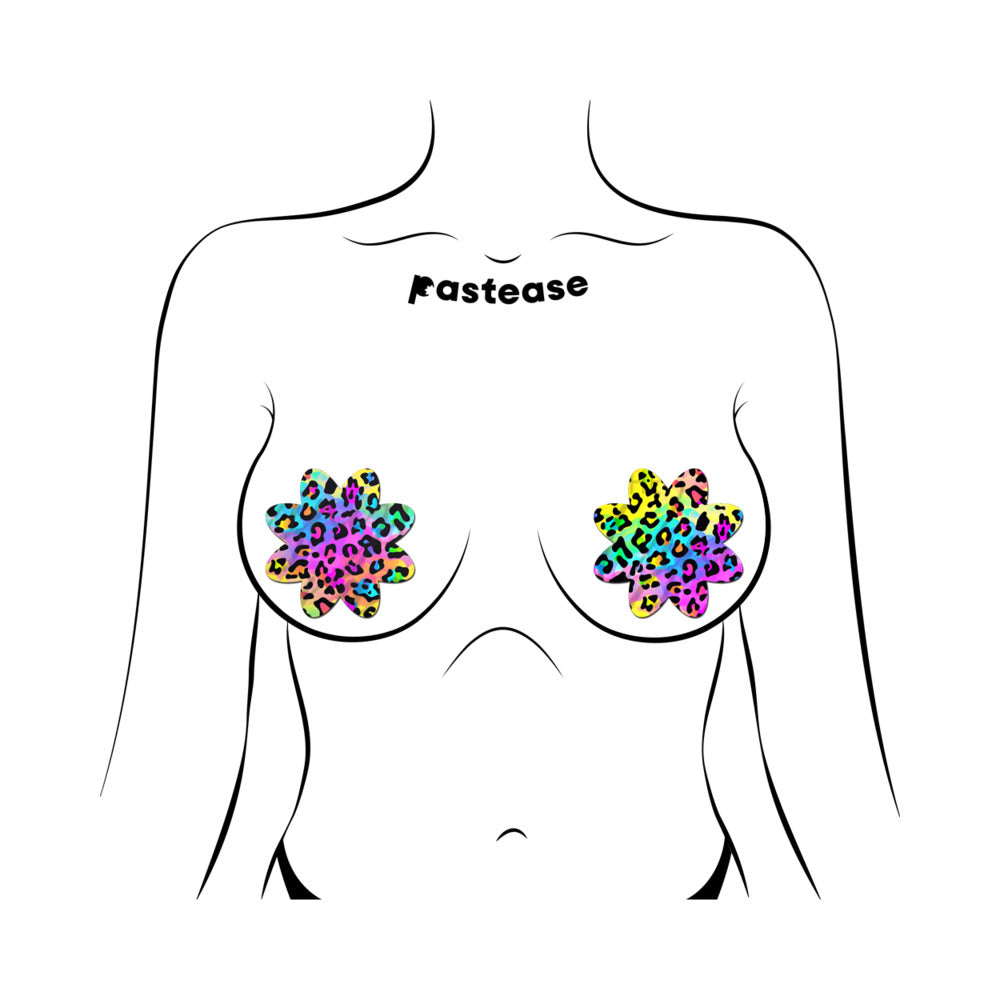 Pastease Rainbow Cheetah Leopard Print Petal Breast Pasties