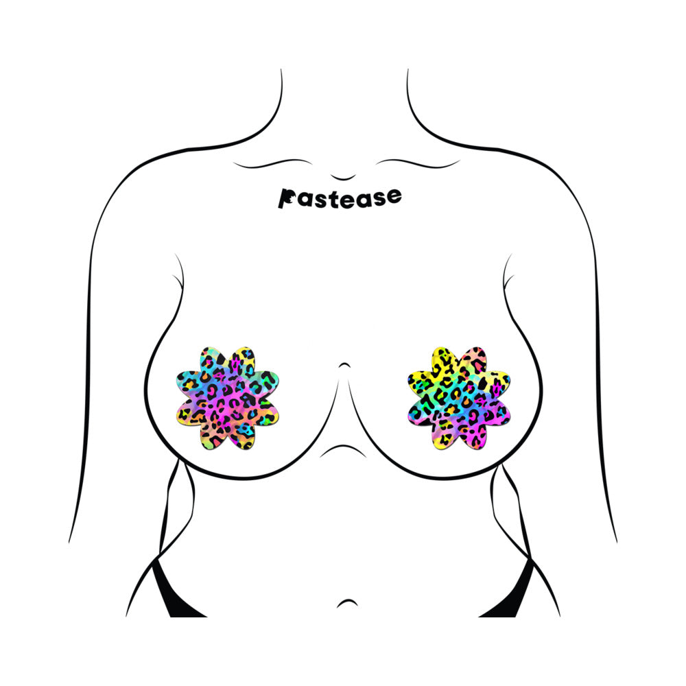Pastease Rainbow Cheetah Leopard Print Petal Breast Pasties