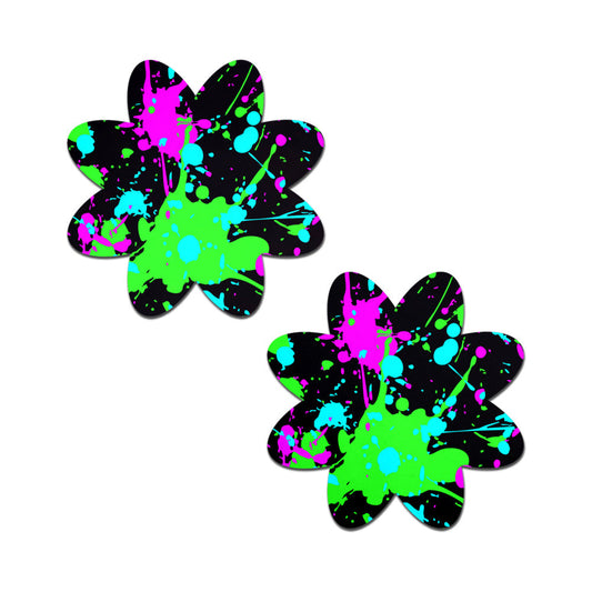 Pastease Vibrant Neon Paint Splatter Petal Breast Pasties
