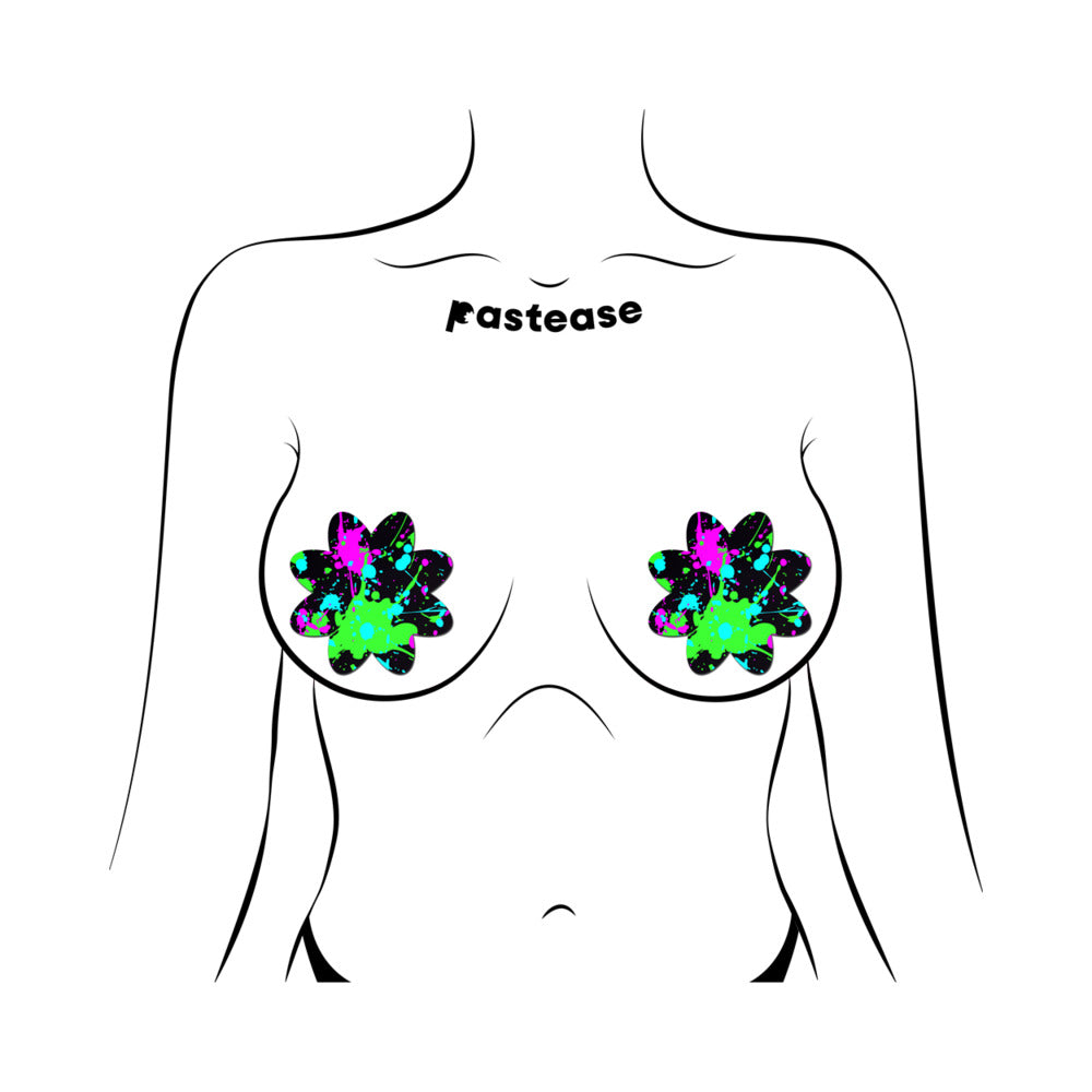 Pastease Vibrant Neon Paint Splatter Petal Breast Pasties