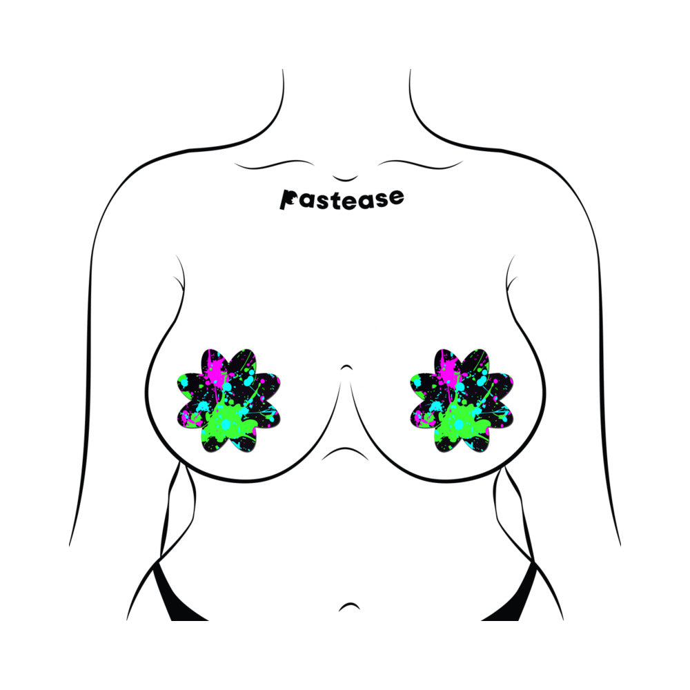 Pastease Vibrant Neon Paint Splatter Petal Breast Pasties