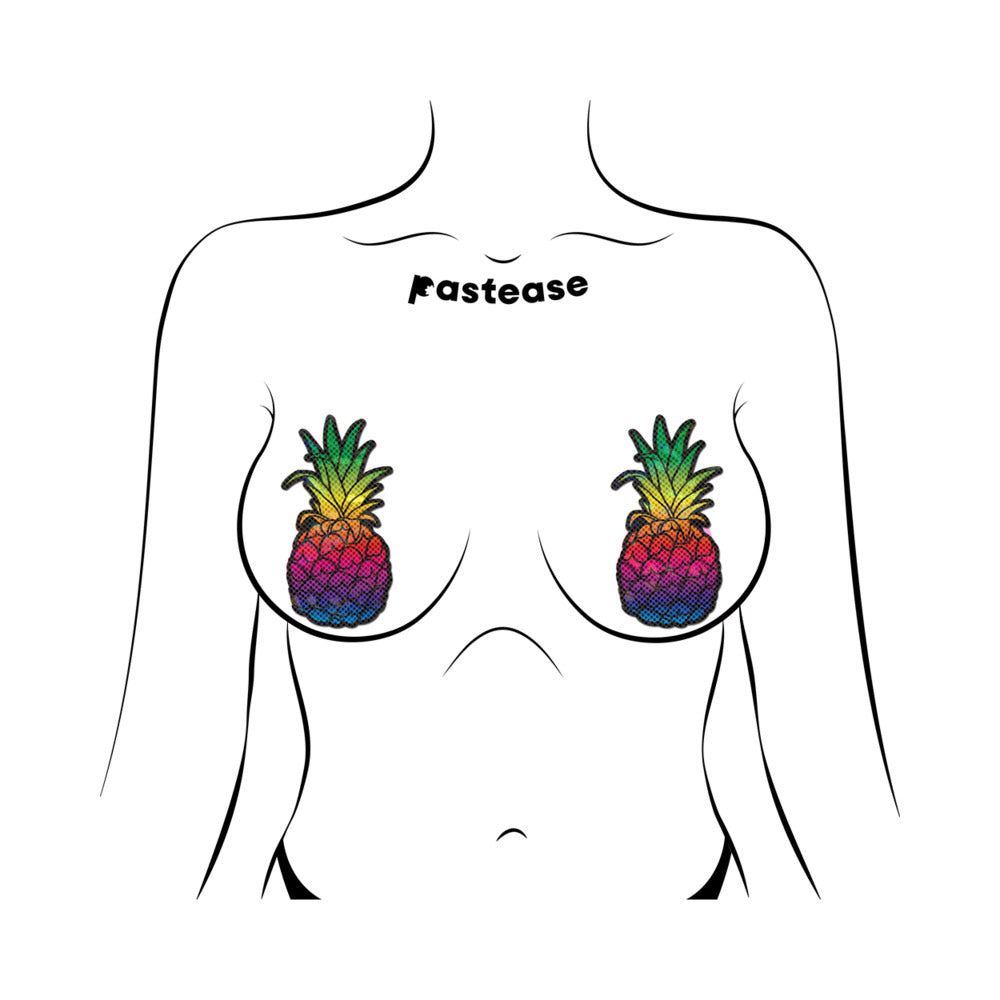 Pastease Rainbow Pineapple Sparkling Breast Pasties