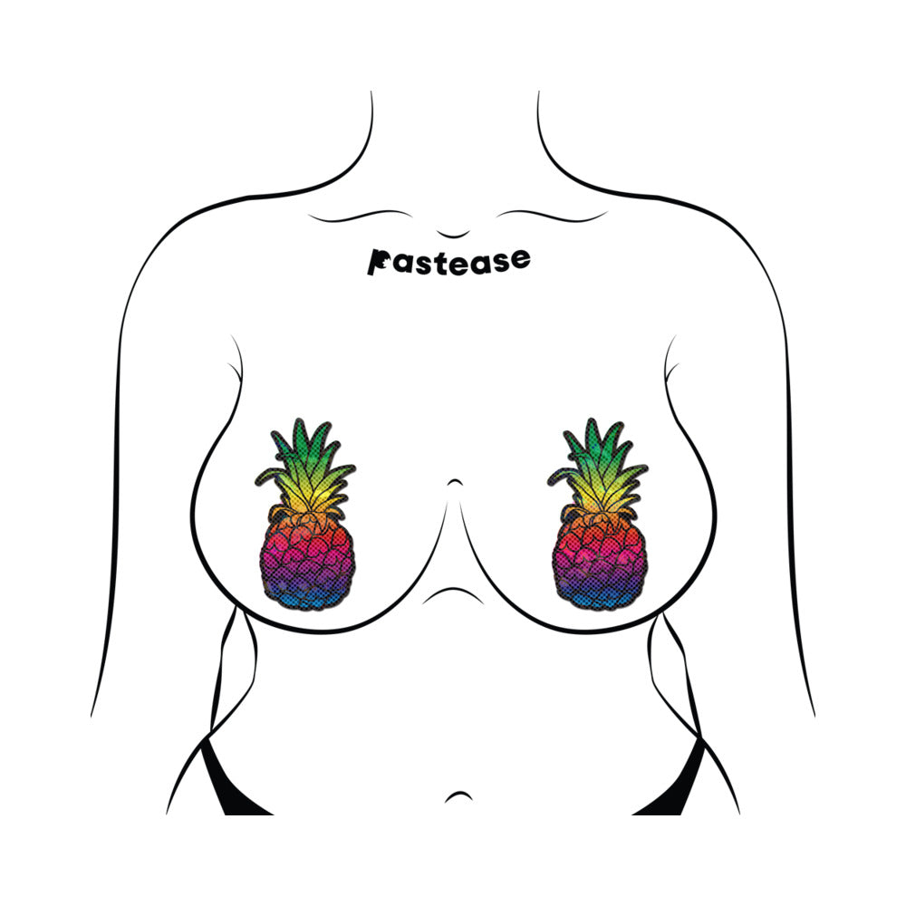 Pastease Rainbow Pineapple Sparkling Breast Pasties