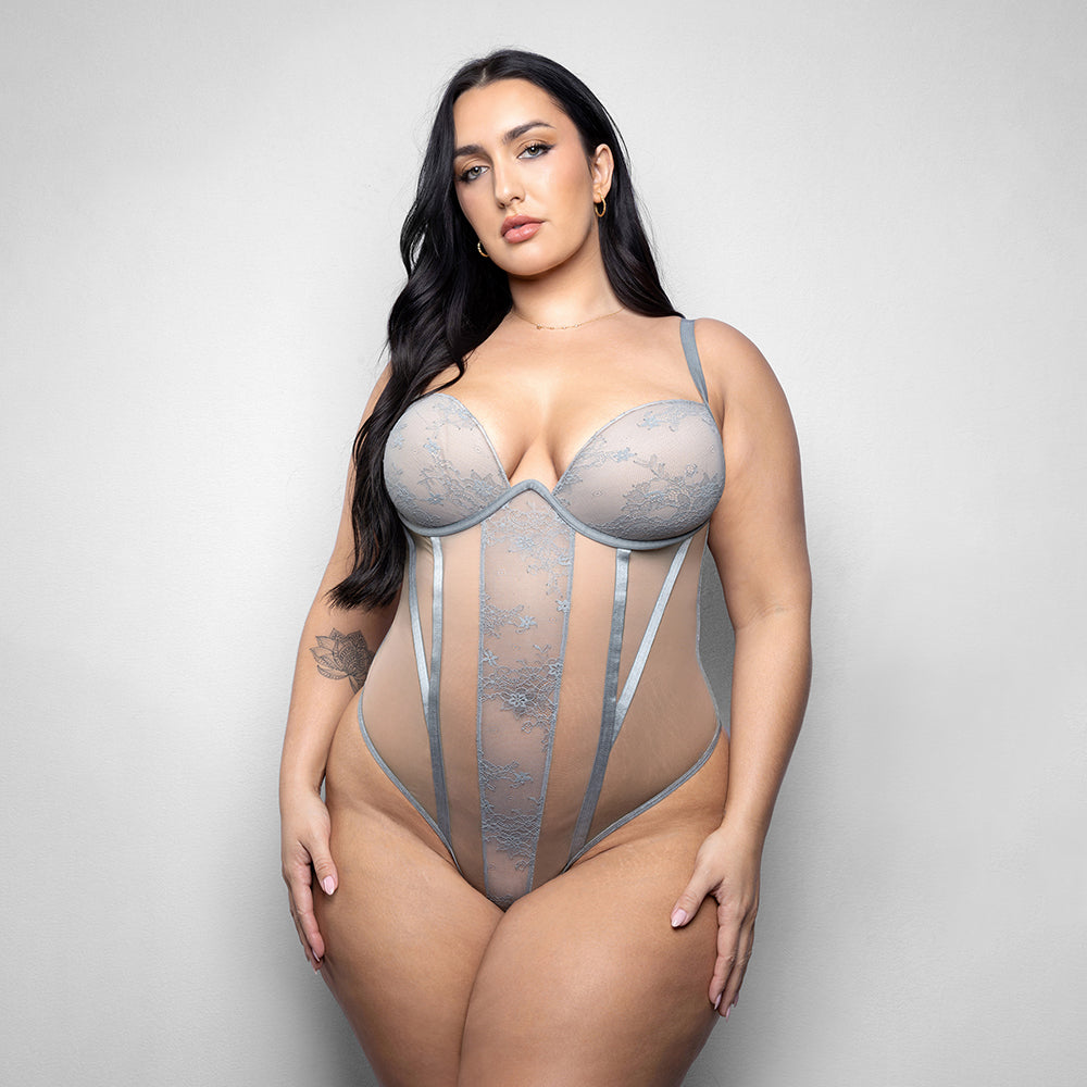 Fantasy Lingerie Elusive Mila Molded Cup Teddy with Zipper Back XL/2XL