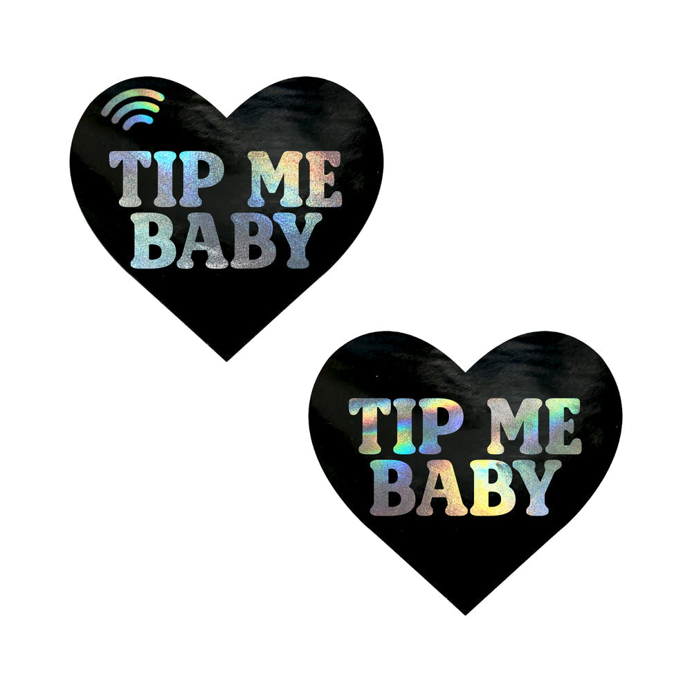 Neva Nude Tip Me Baby Holographic Heart Smart NFC Pasties