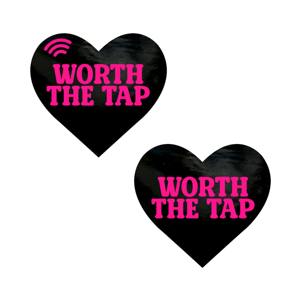 Neva Nude Worth the Tap Hot Pink Heart Smart NFC Pasties