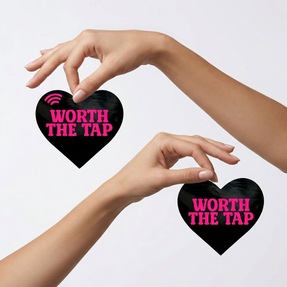 Neva Nude Worth the Tap Hot Pink Heart Smart NFC Pasties