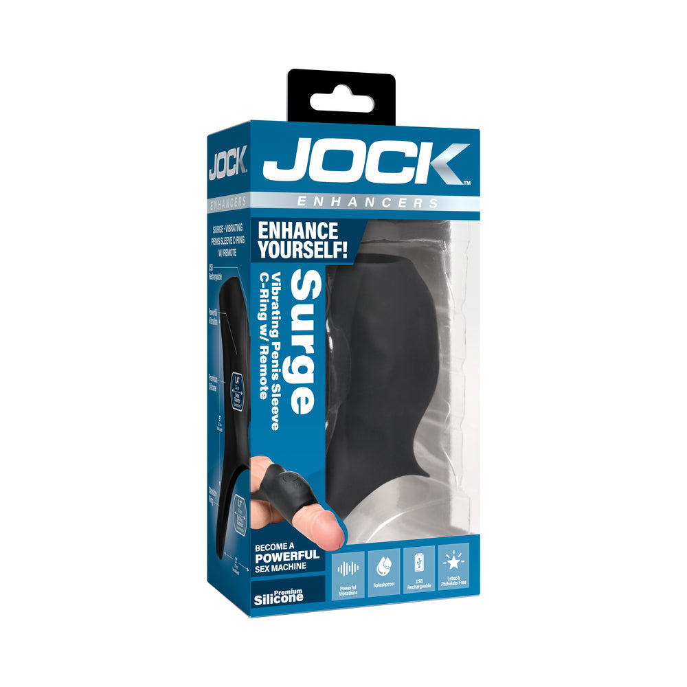 JOCK Enhancers Surge Vibrating Penis Sleeve C-Ring with Remote