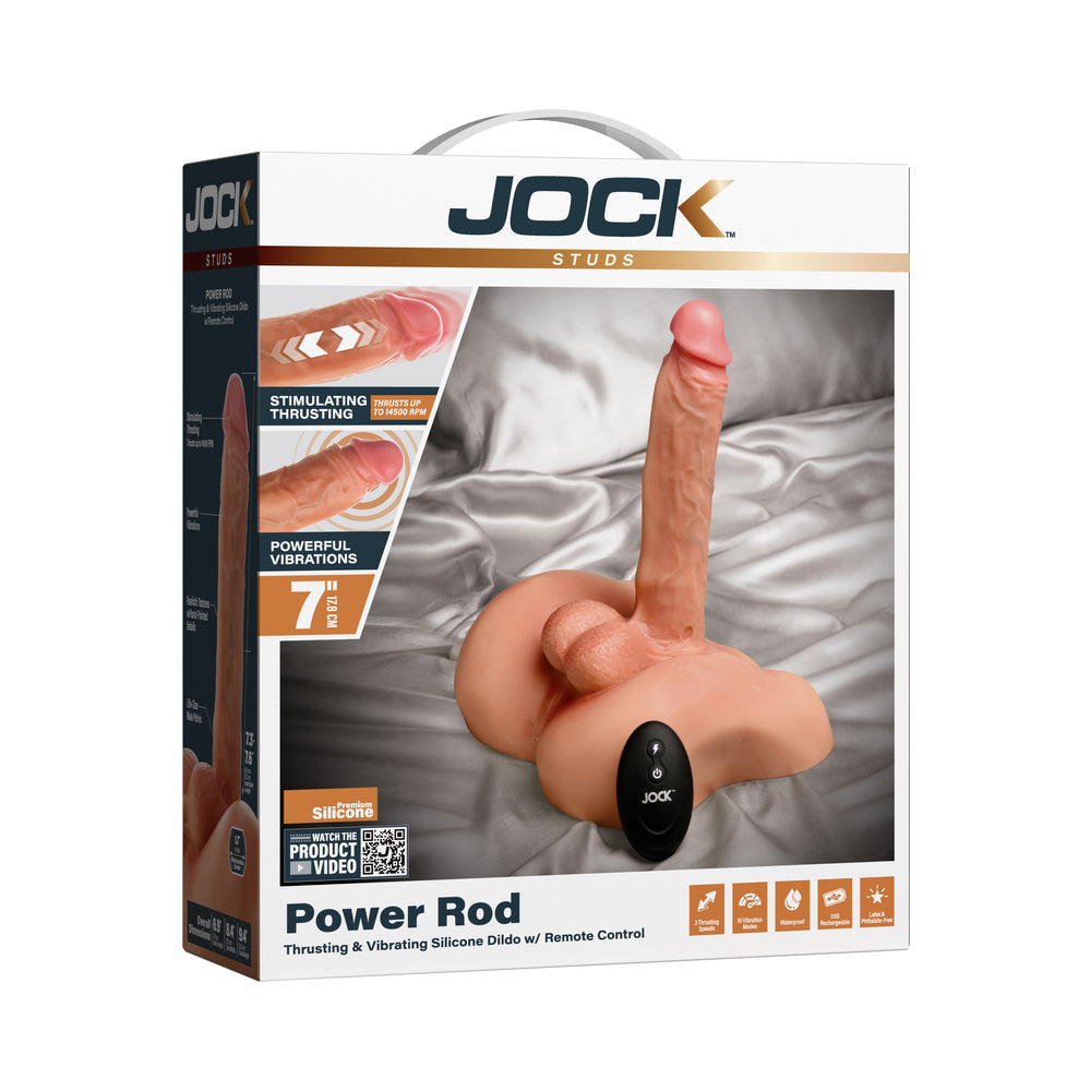 JOCK Power Rod Thrusting & Vibrating Dildo w/ Remote Control
