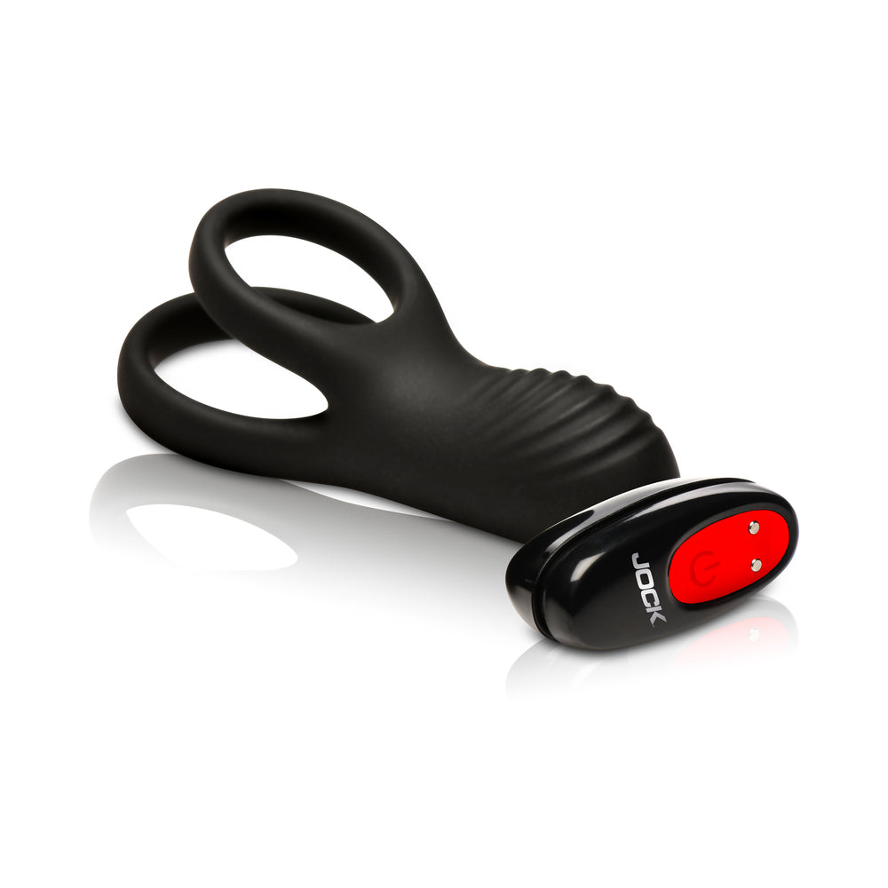 JOCK Enhancers Hard-On Vibrating Silicone C-Ring w /Clit Stim
