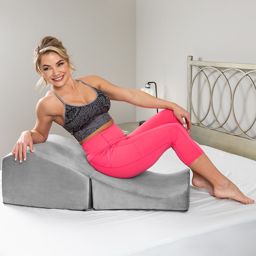 Liberator Flip Ramp Sex Positioning Pillow with Slip Cover Lush Grey
