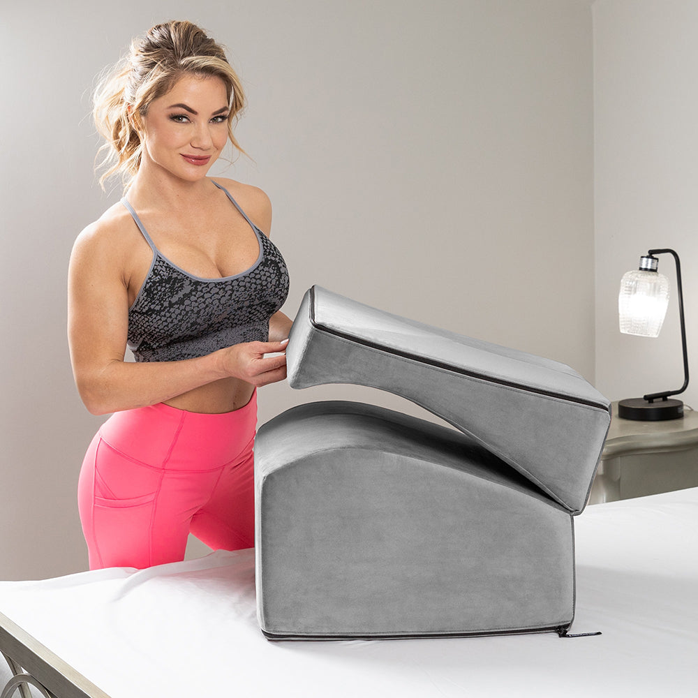 Liberator Flip Ramp Sex Positioning Pillow with Slip Cover Lush Grey