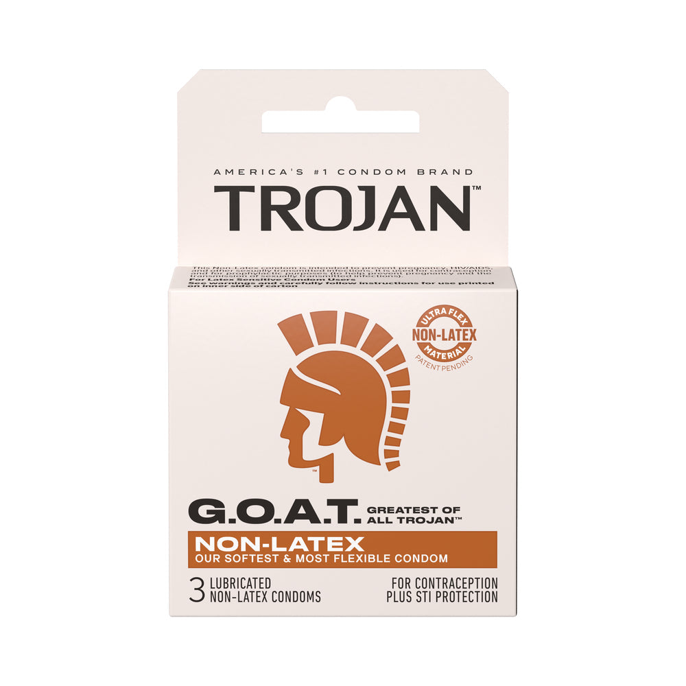 Trojan G.O.A.T Non-Latex Silicone Lubricated 3-Pack