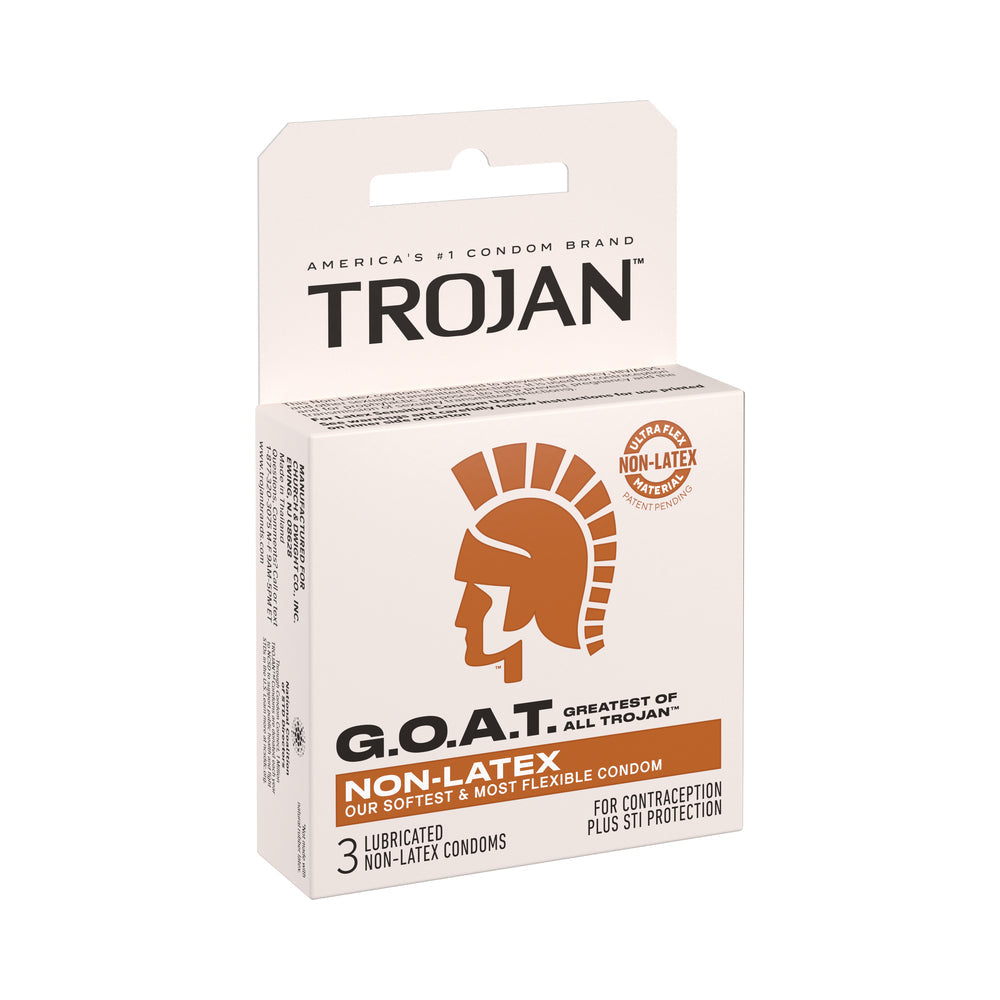Trojan G.O.A.T Non-Latex Silicone Lubricated 3-Pack