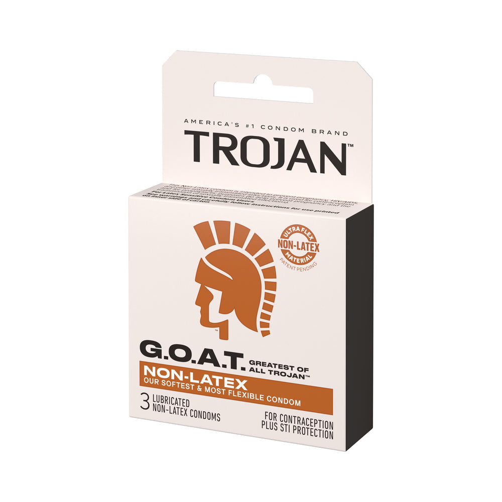 Trojan G.O.A.T Non-Latex Silicone Lubricated 3-Pack