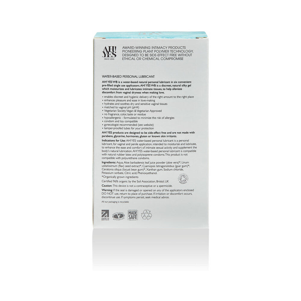 AH! YES WB Water-Based Personal Lubricant Applicators 6-Pack 0.17 oz.