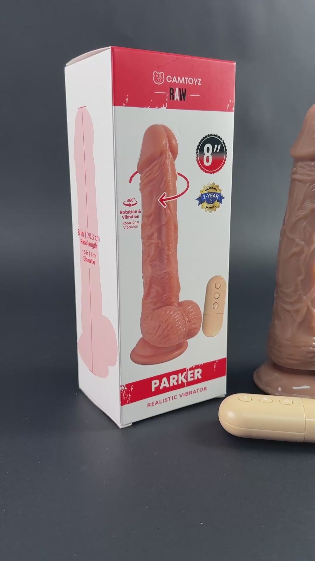 Camtoyz Raw Parker Realistic Vibrating Dildo